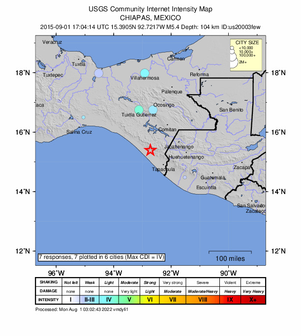 Did You Feel It? map: shaking reported by the public