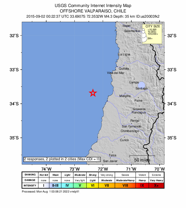 Did You Feel It? map: shaking reported by the public