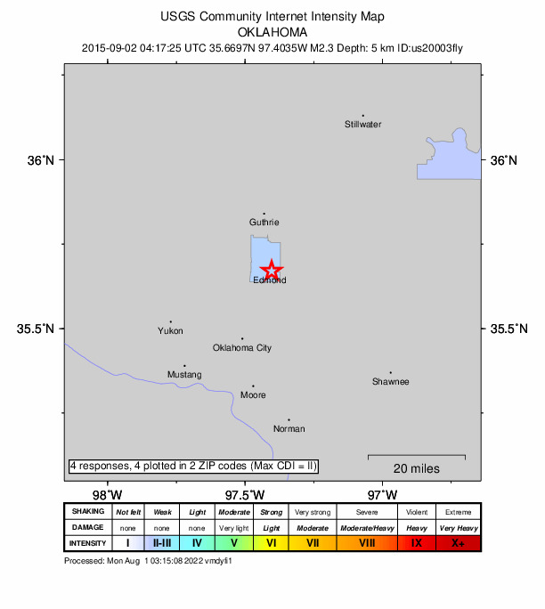 Did You Feel It? map: shaking reported by the public