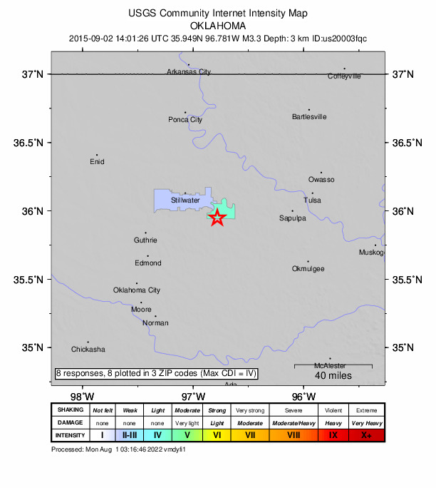 Did You Feel It? map: shaking reported by the public