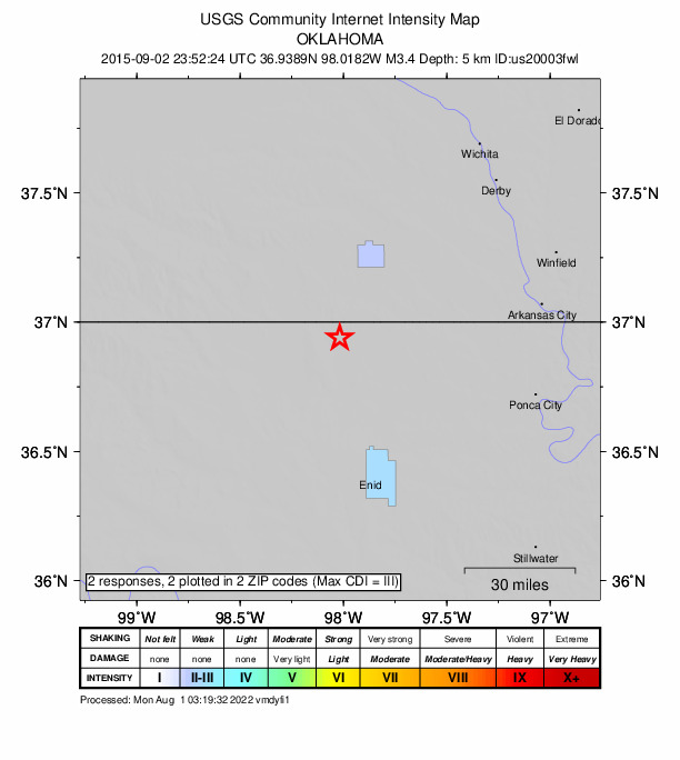 Did You Feel It? map: shaking reported by the public