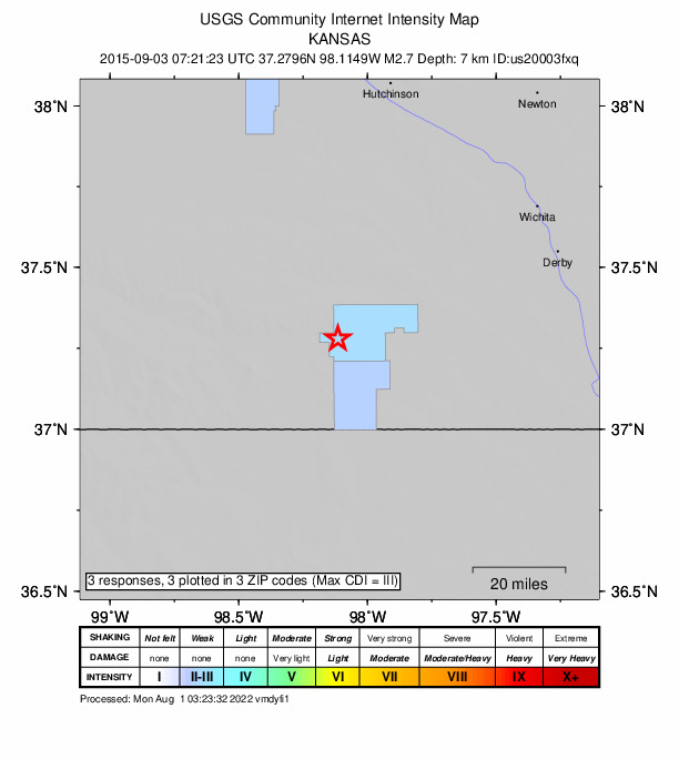 Did You Feel It? map: shaking reported by the public