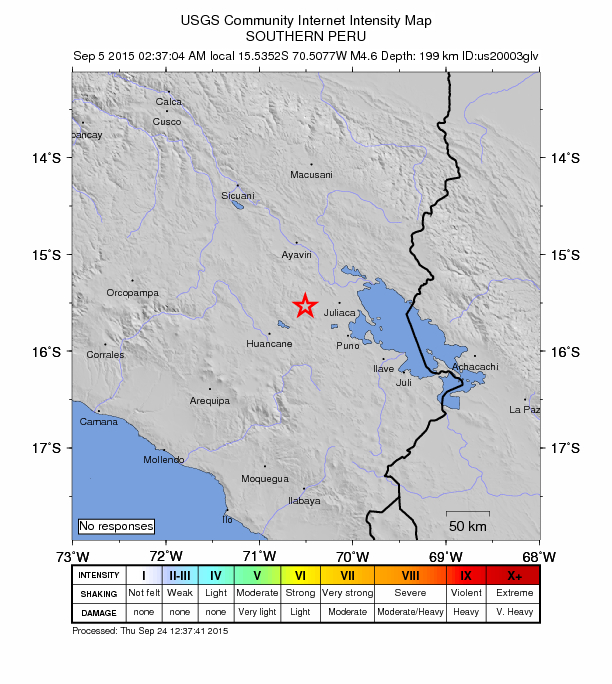 Did You Feel It? map: shaking reported by the public