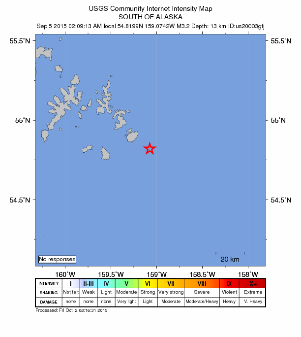 Did You Feel It? map: shaking reported by the public