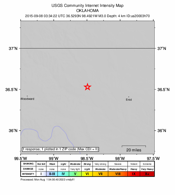 Did You Feel It? map: shaking reported by the public