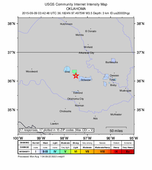 Did You Feel It? map: shaking reported by the public