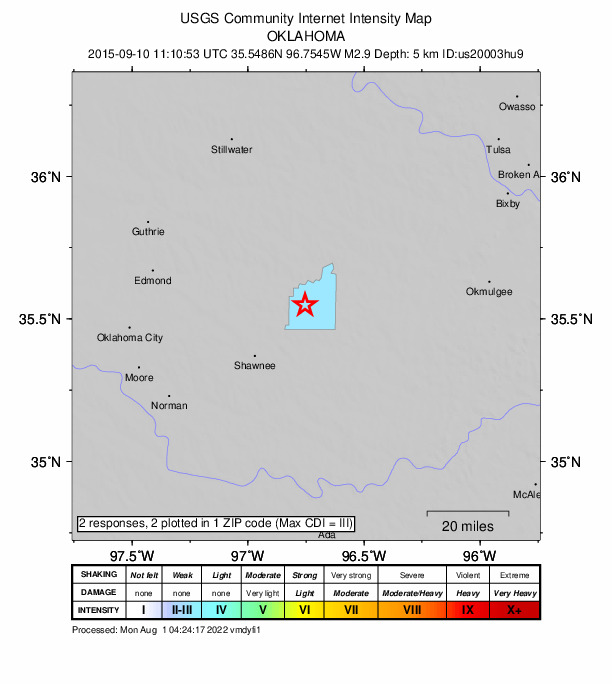 Did You Feel It? map: shaking reported by the public