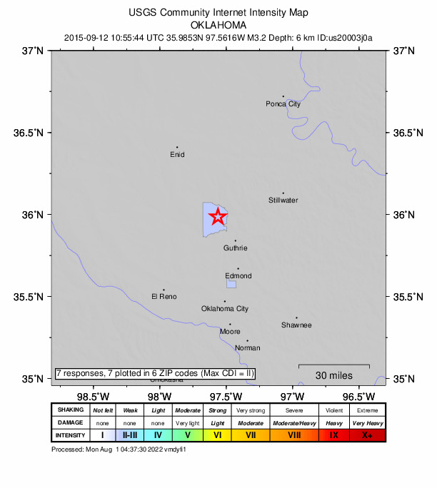 Did You Feel It? map: shaking reported by the public