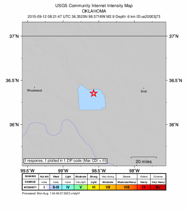 Did You Feel It? map: shaking reported by the public