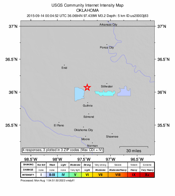 Did You Feel It? map: shaking reported by the public