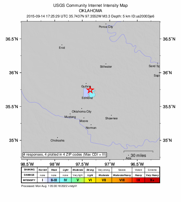 Did You Feel It? map: shaking reported by the public