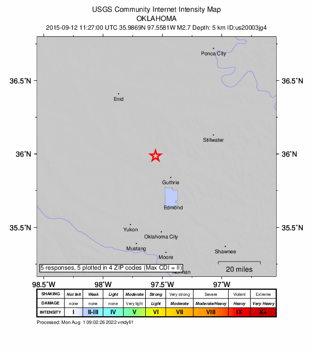 Did You Feel It? map: shaking reported by the public