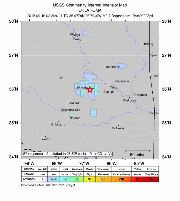 Did You Feel It? map: shaking reported by the public