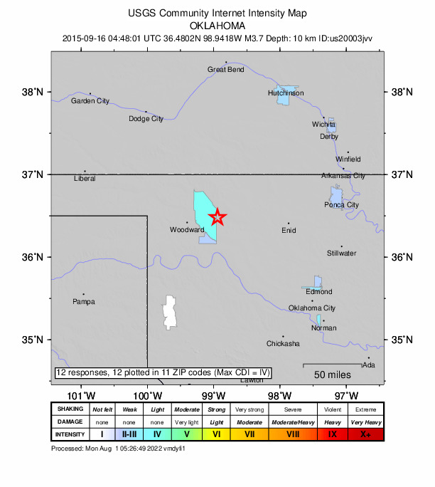Did You Feel It? map: shaking reported by the public