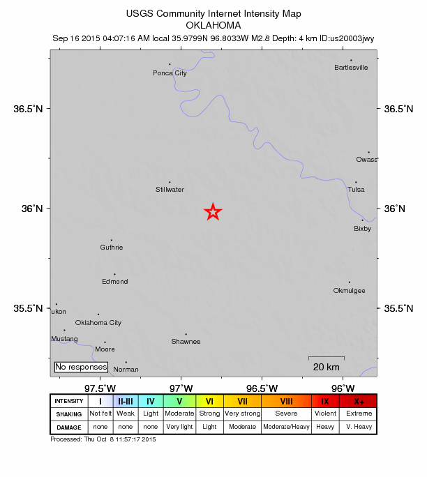 Did You Feel It? map: shaking reported by the public