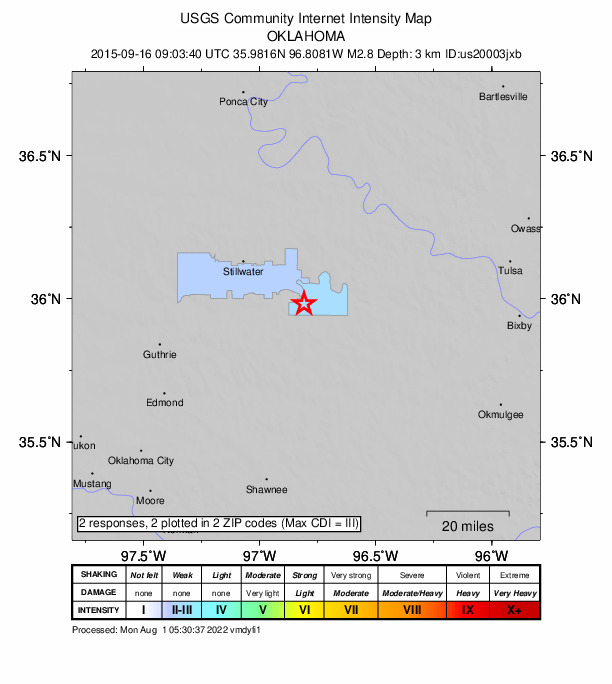 Did You Feel It? map: shaking reported by the public