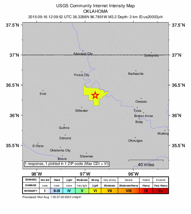 Did You Feel It? map: shaking reported by the public