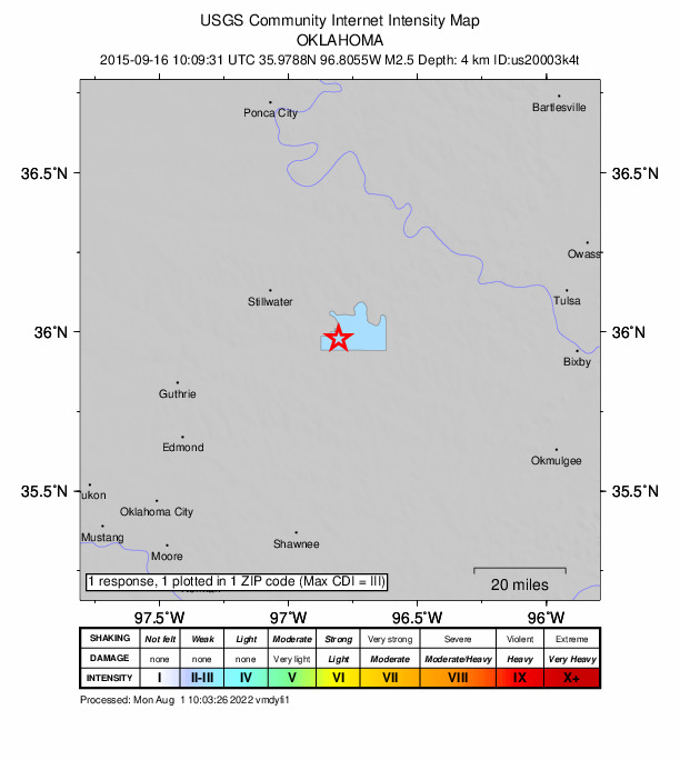 Did You Feel It? map: shaking reported by the public