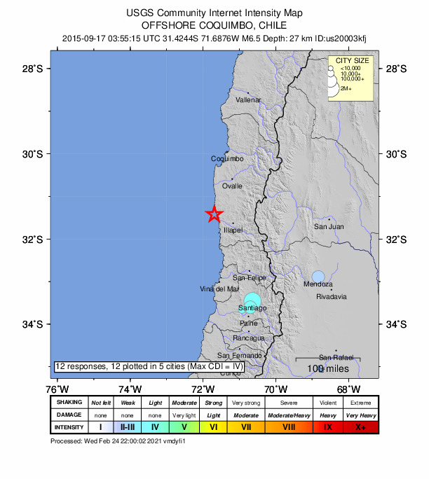 Did You Feel It? map: shaking reported by the public