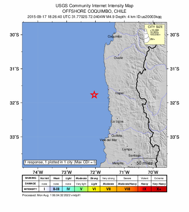 Did You Feel It? map: shaking reported by the public