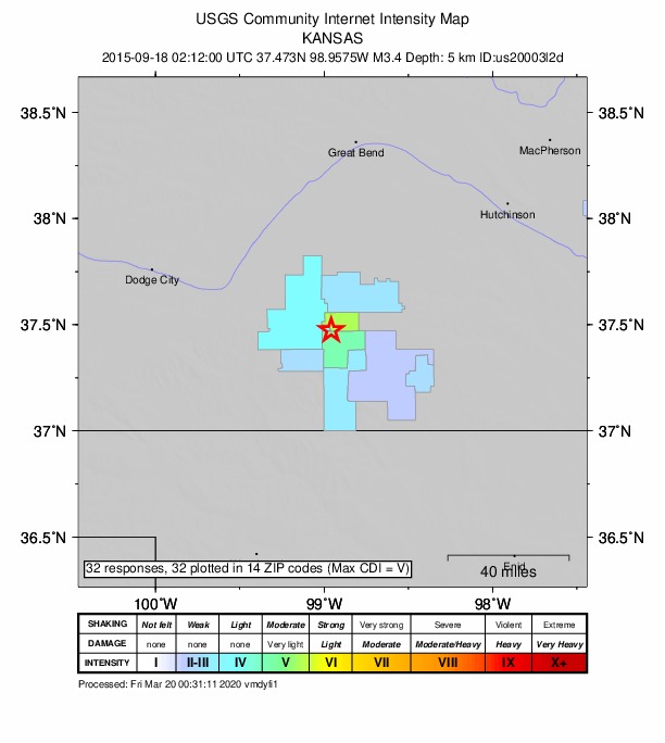 Did You Feel It? map: shaking reported by the public