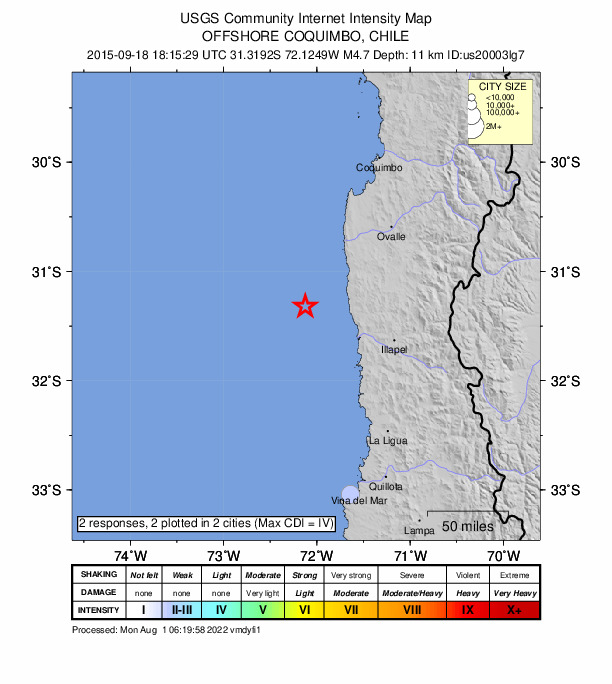 Did You Feel It? map: shaking reported by the public