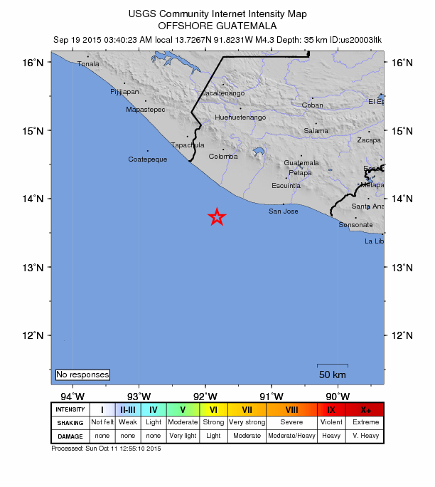 Did You Feel It? map: shaking reported by the public