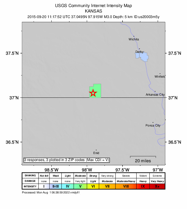 Did You Feel It? map: shaking reported by the public