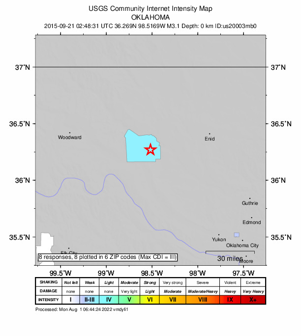 Did You Feel It? map: shaking reported by the public