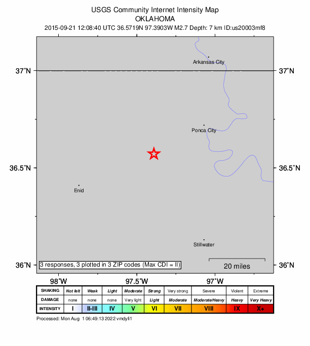 Did You Feel It? map: shaking reported by the public
