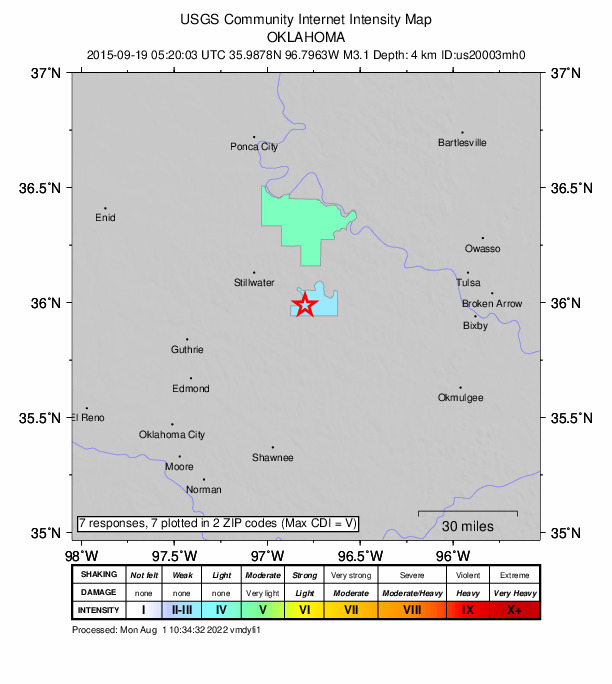 Did You Feel It? map: shaking reported by the public