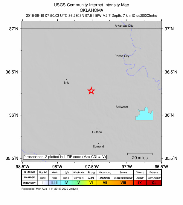 Did You Feel It? map: shaking reported by the public