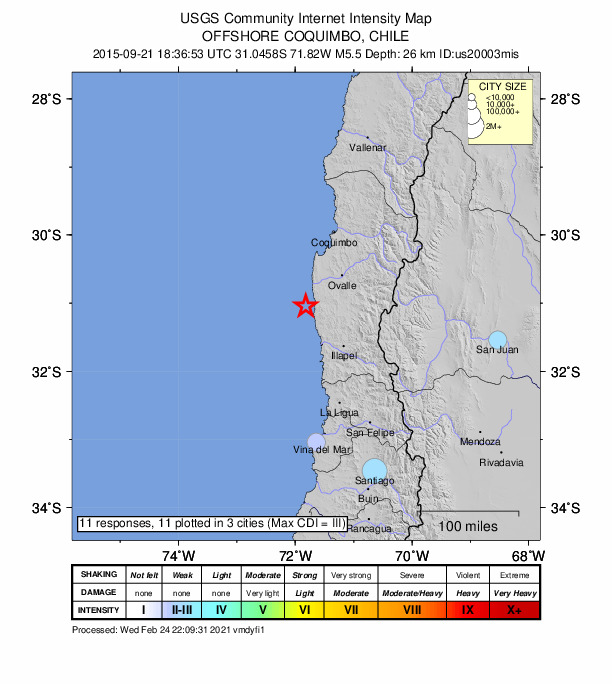 Did You Feel It? map: shaking reported by the public