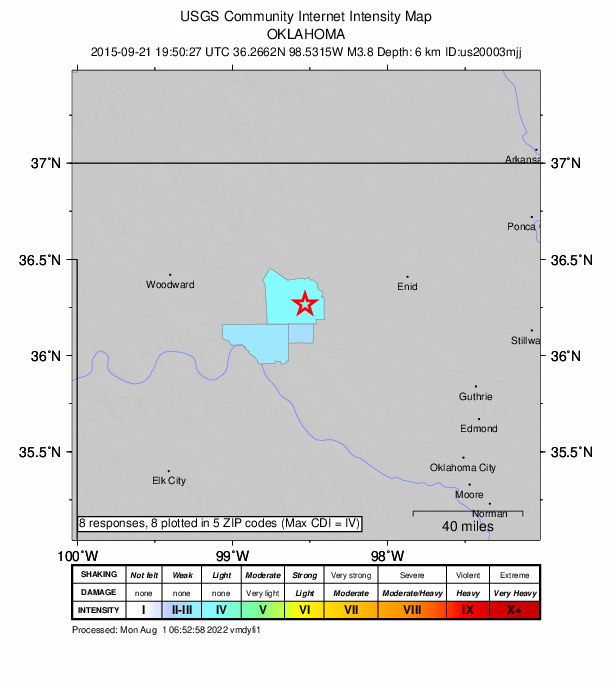 Did You Feel It? map: shaking reported by the public