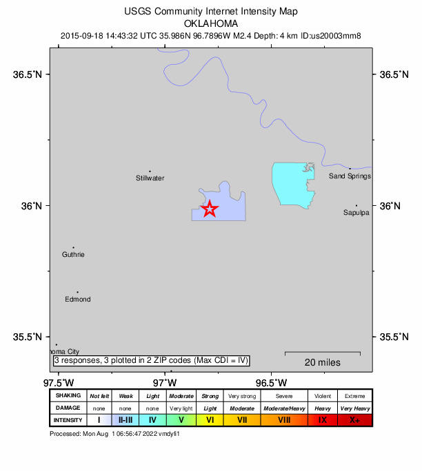 Did You Feel It? map: shaking reported by the public