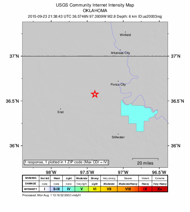 Did You Feel It? map: shaking reported by the public