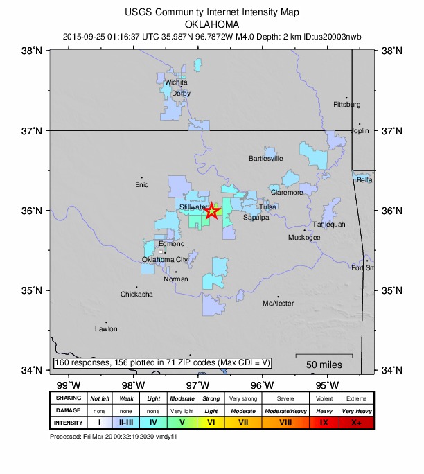 Did You Feel It? map: shaking reported by the public