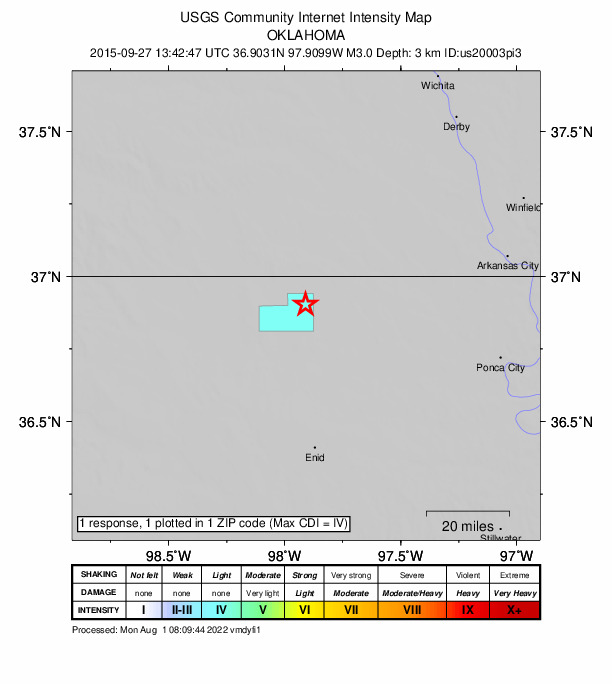Did You Feel It? map: shaking reported by the public