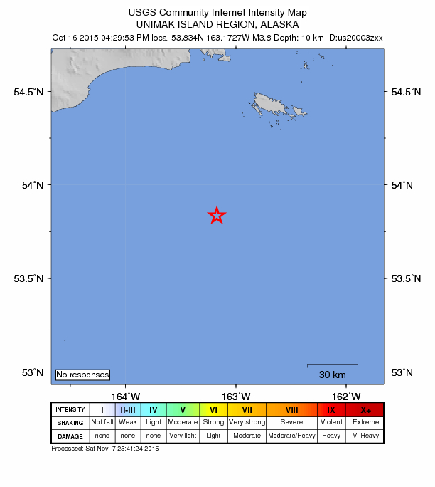 Did You Feel It? map: shaking reported by the public