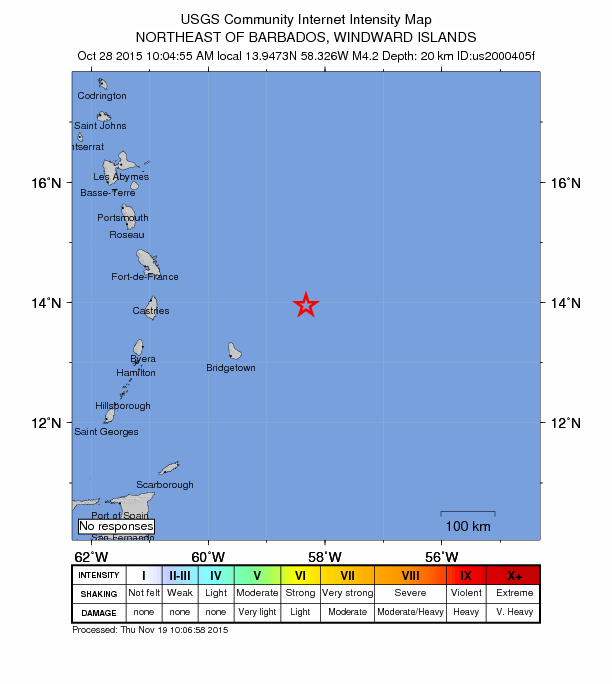 Did You Feel It? map: shaking reported by the public