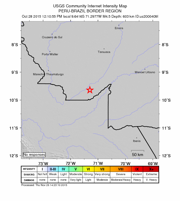 Did You Feel It? map: shaking reported by the public