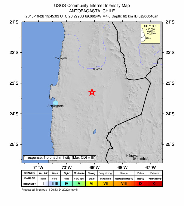 Did You Feel It? map: shaking reported by the public