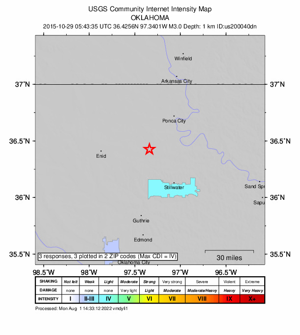 Did You Feel It? map: shaking reported by the public