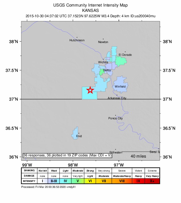 Did You Feel It? map: shaking reported by the public