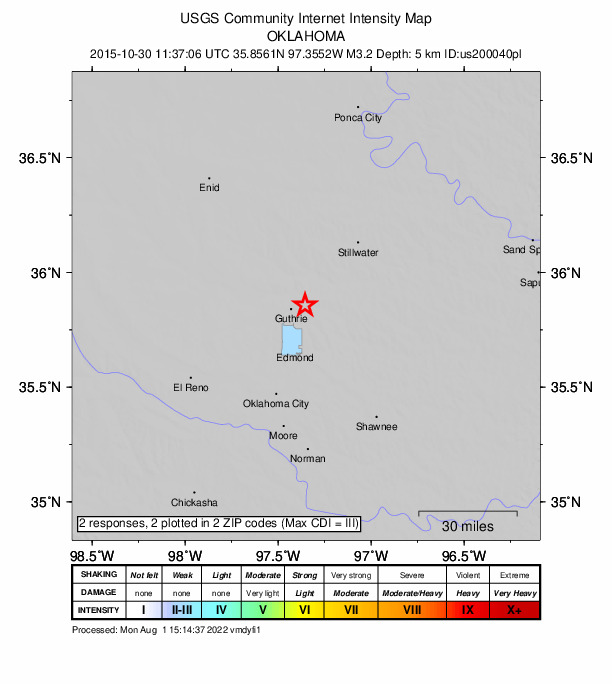 Did You Feel It? map: shaking reported by the public