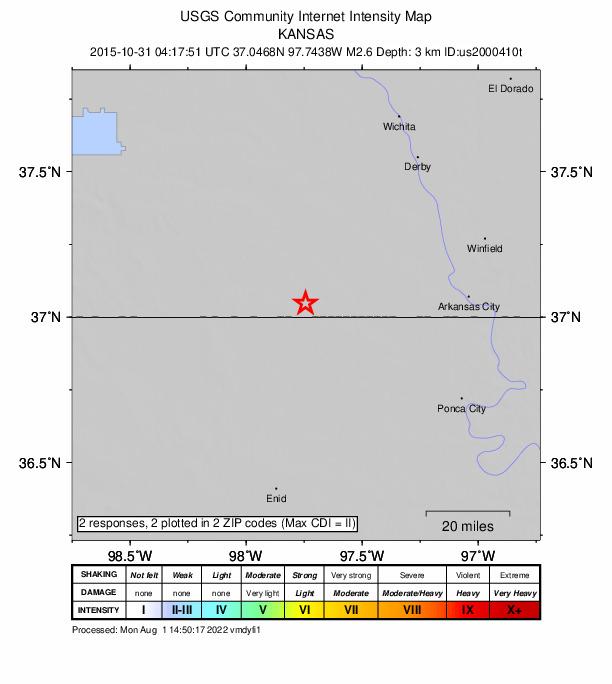 Did You Feel It? map: shaking reported by the public