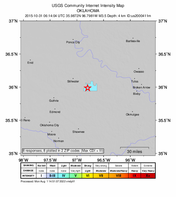 Did You Feel It? map: shaking reported by the public