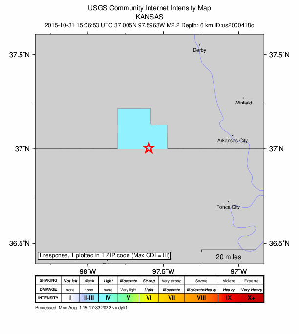 Did You Feel It? map: shaking reported by the public
