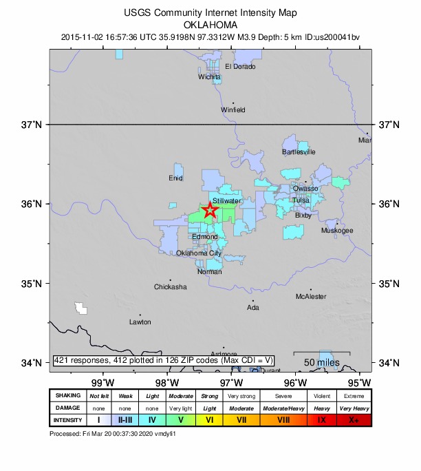 Did You Feel It? map: shaking reported by the public