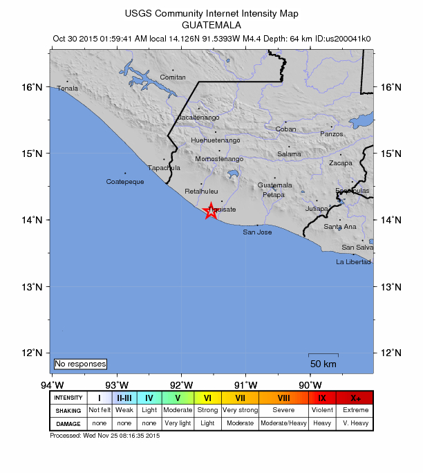 Did You Feel It? map: shaking reported by the public